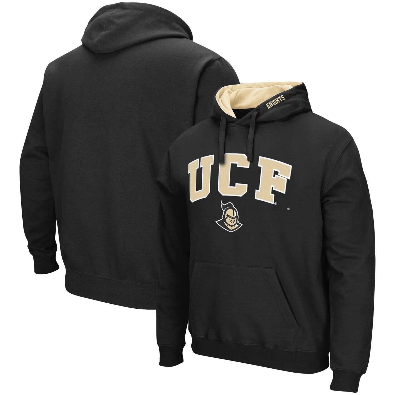 

Мужской черный пуловер с капюшоном UCF Knights Arch и Logo Colosseum