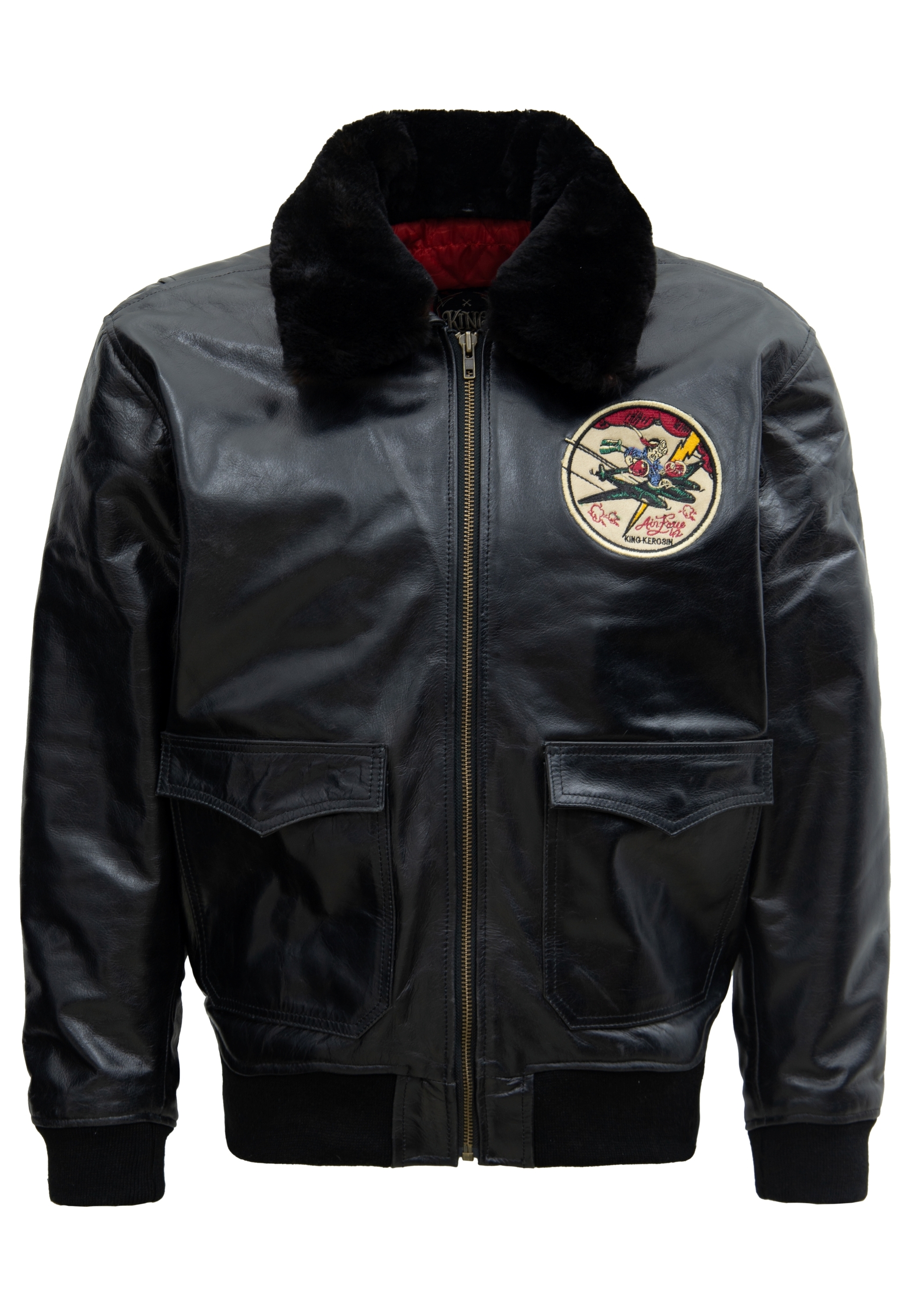 

Кожаная куртка King Kerosin King Kerosin Leder Aviator Jacke Air Force 42, черный