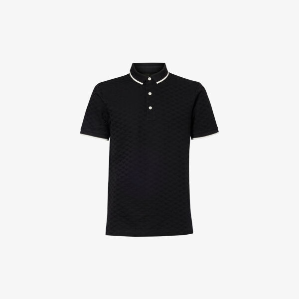 

Рубашка-поло из хлопка с вышитым логотипом Emporio Armani, цвет nero