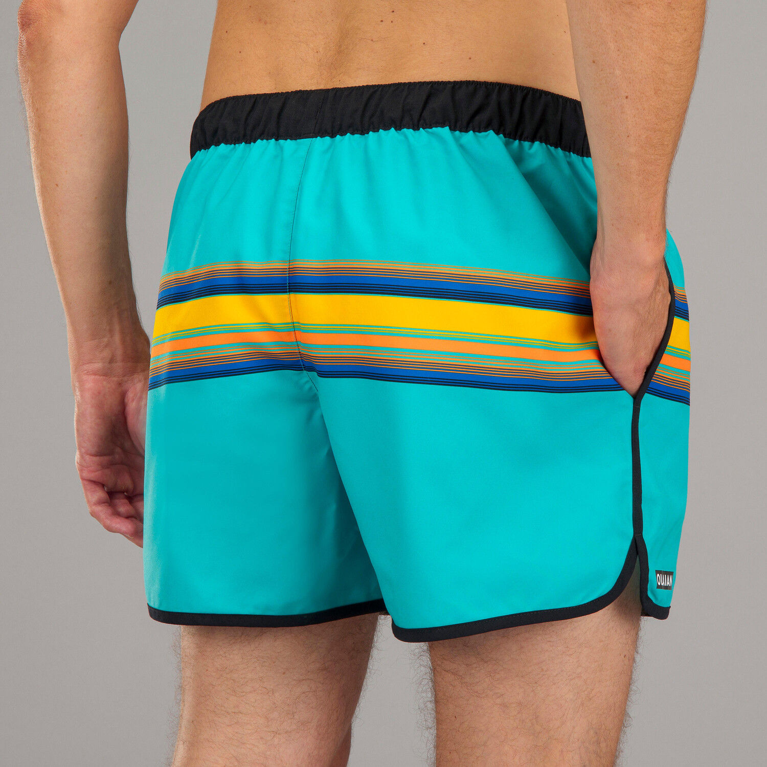 

Короткий мужской купальник Surf 100 Eco Sunstripe Green Short Olaian