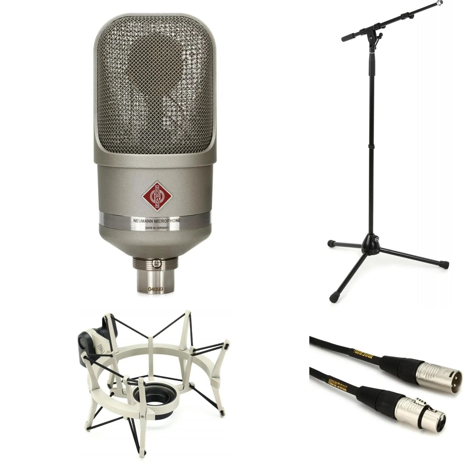 

Neumann TLM 107 Конденсаторный микрофон с большой диафрагмой, амортизатором, подставкой и кабелем - никель