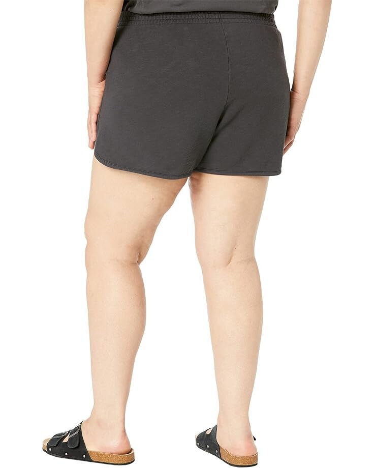 Шорты Madewell Plus MWL Curved-Hem Sweatshorts, цвет Black Coal