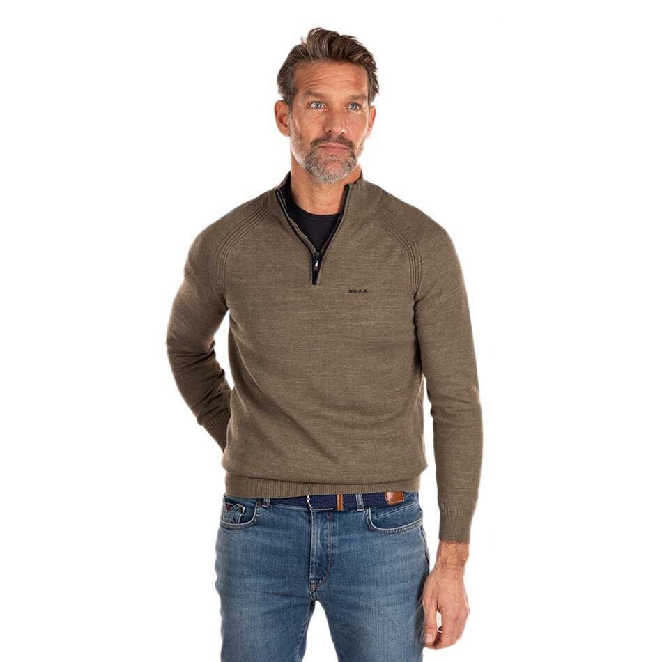 

Свитер Nza New Zealand Clive half zip, коричневый