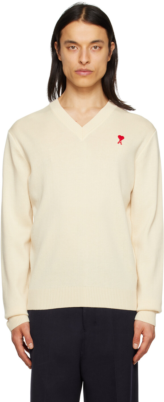 

AMI Alexandre Mattiussi Off-White Свитер Ami de Cur