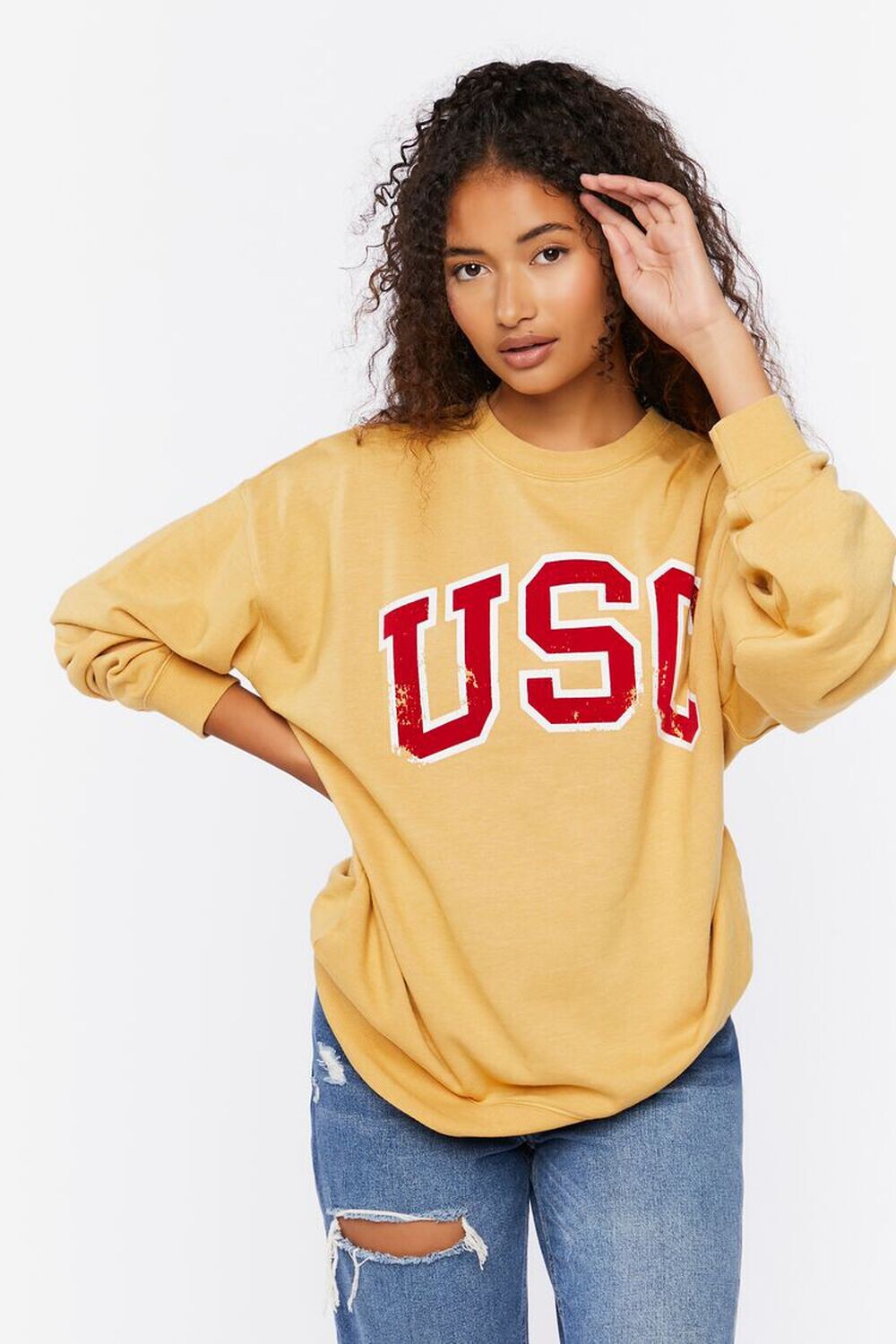 

Пуловер с графическим рисунком USC Forever 21, желтый
