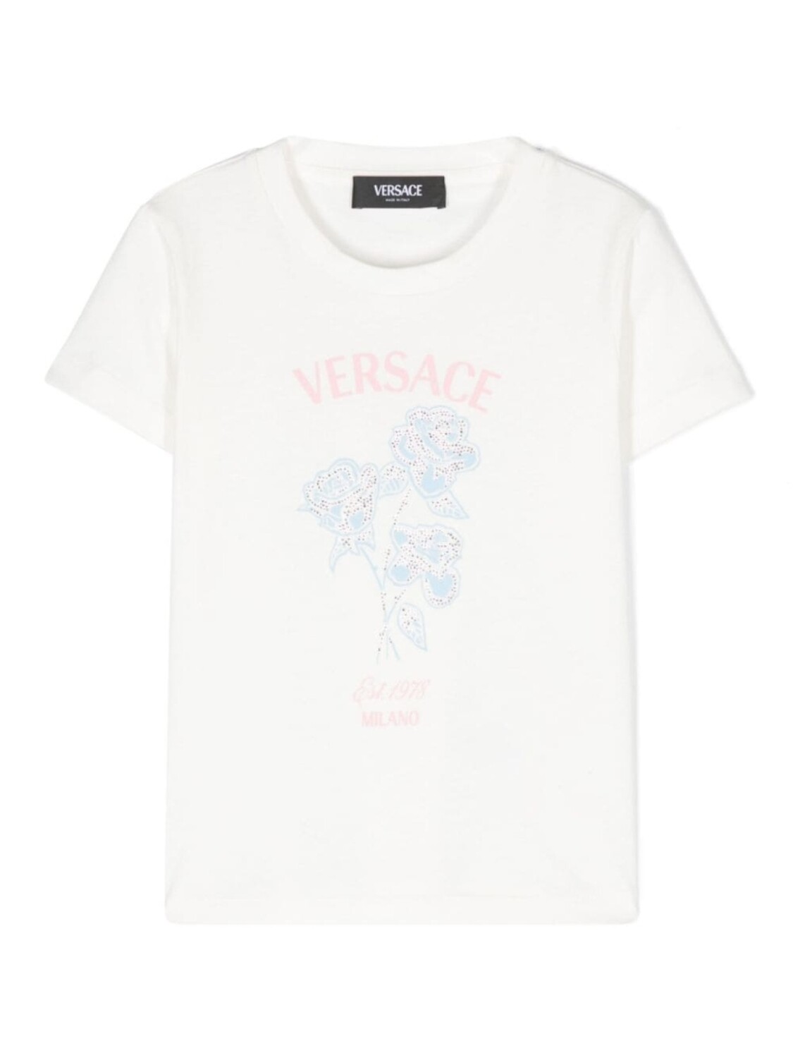 

Versace Kids футболка с цветочным принтом, белый