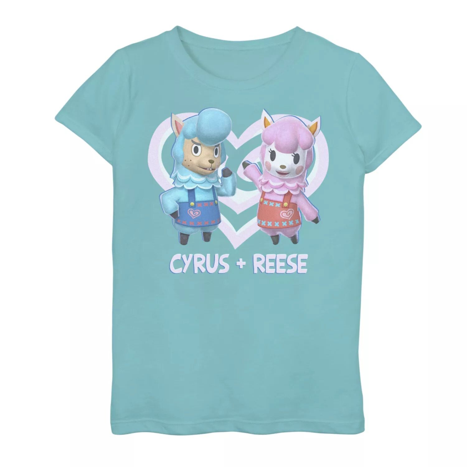 

Футболка Nintendo Animal Crossing Cyrus and Reese Heart для девочек 7–16 лет с рисунком сердца Licensed Character