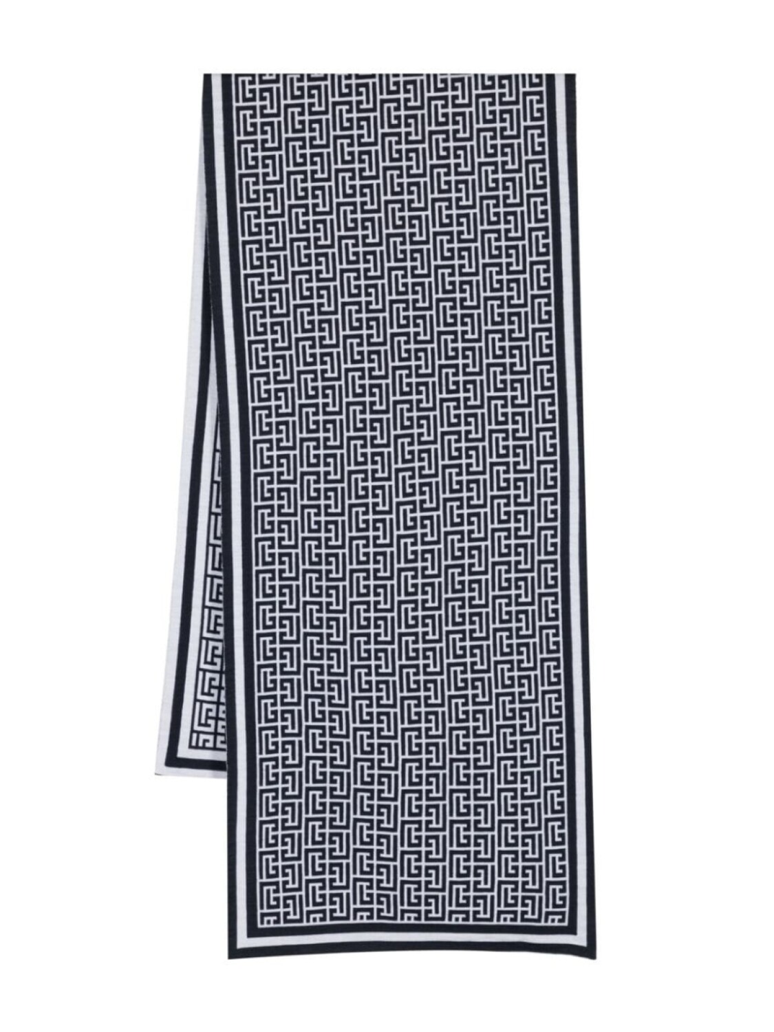 

Balmain шерстяной шарф с монограммой, черный