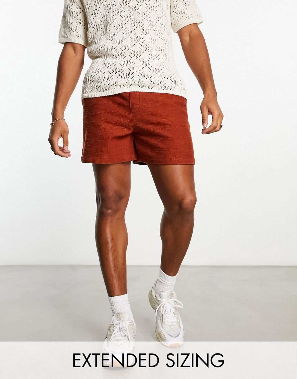 

Коричневые широкие фактурные шорты ASOS DESIGN