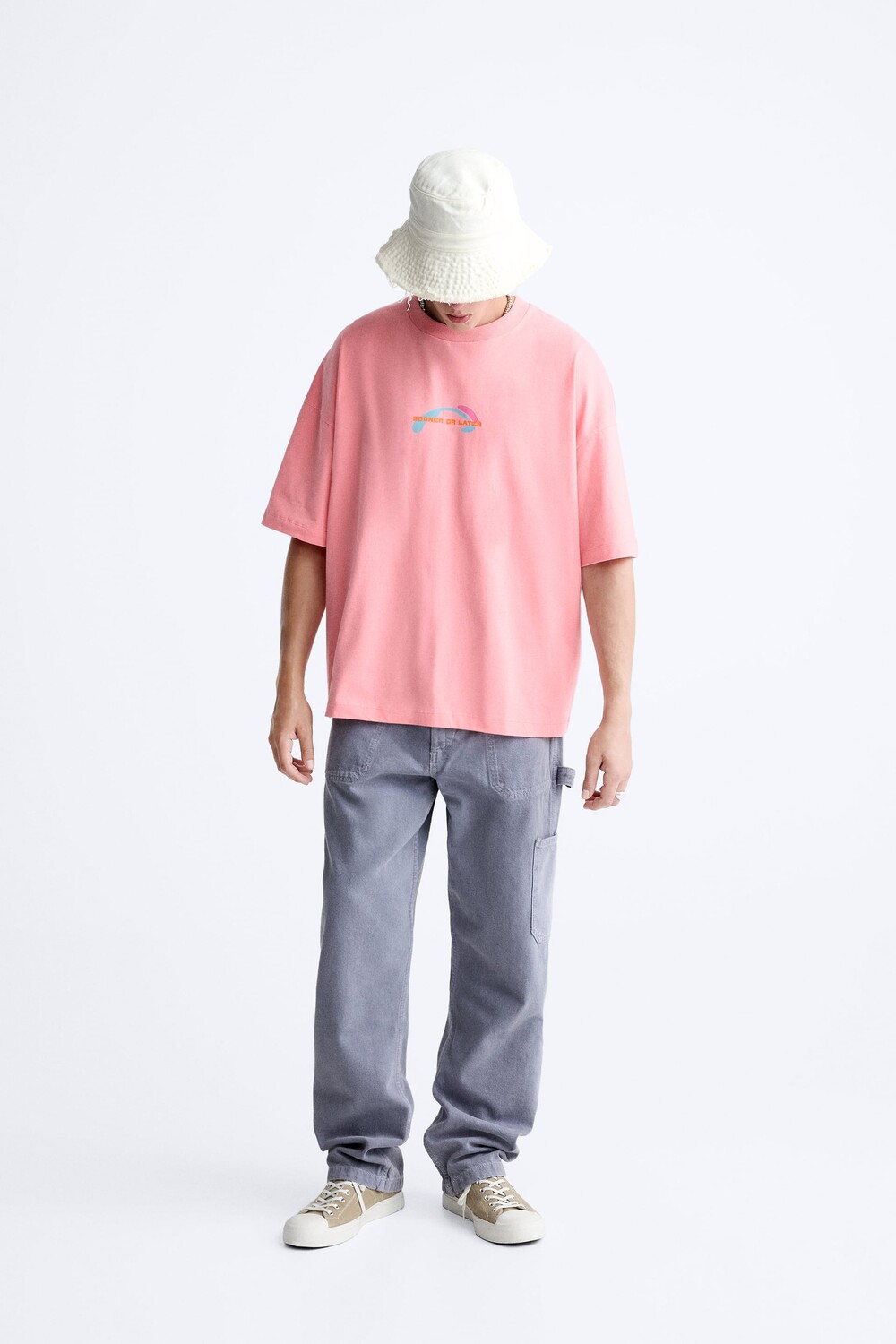 

Брюки carpenter с карманами Zara, лиловый, Розовый