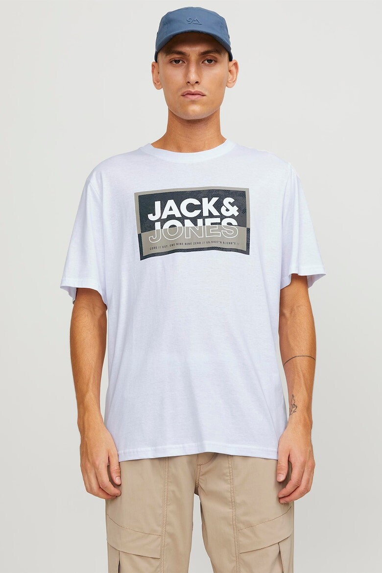 

Футболка с логотипом и овальным вырезом Jack & Jones, черный