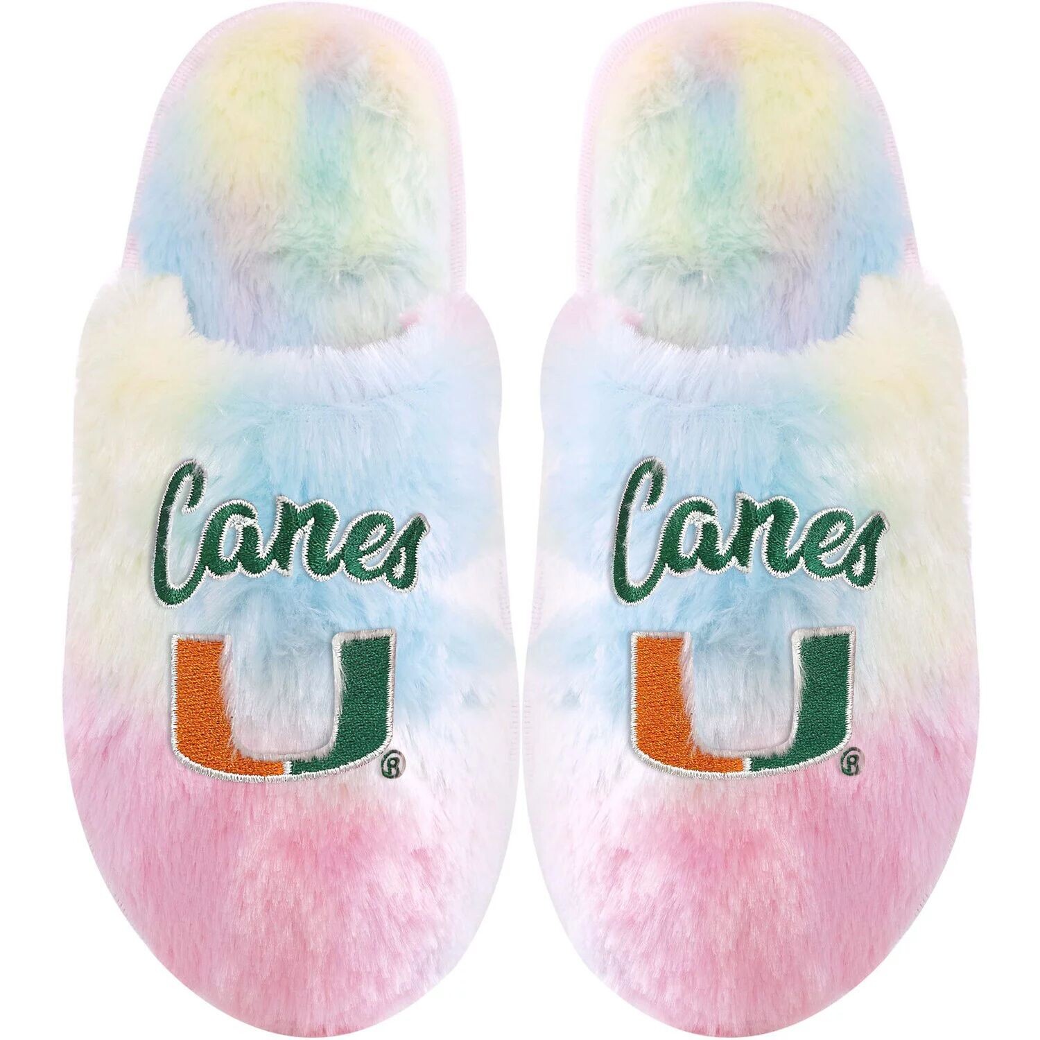 

Женские тапочки FOCO Miami Hurricanes Rainbow