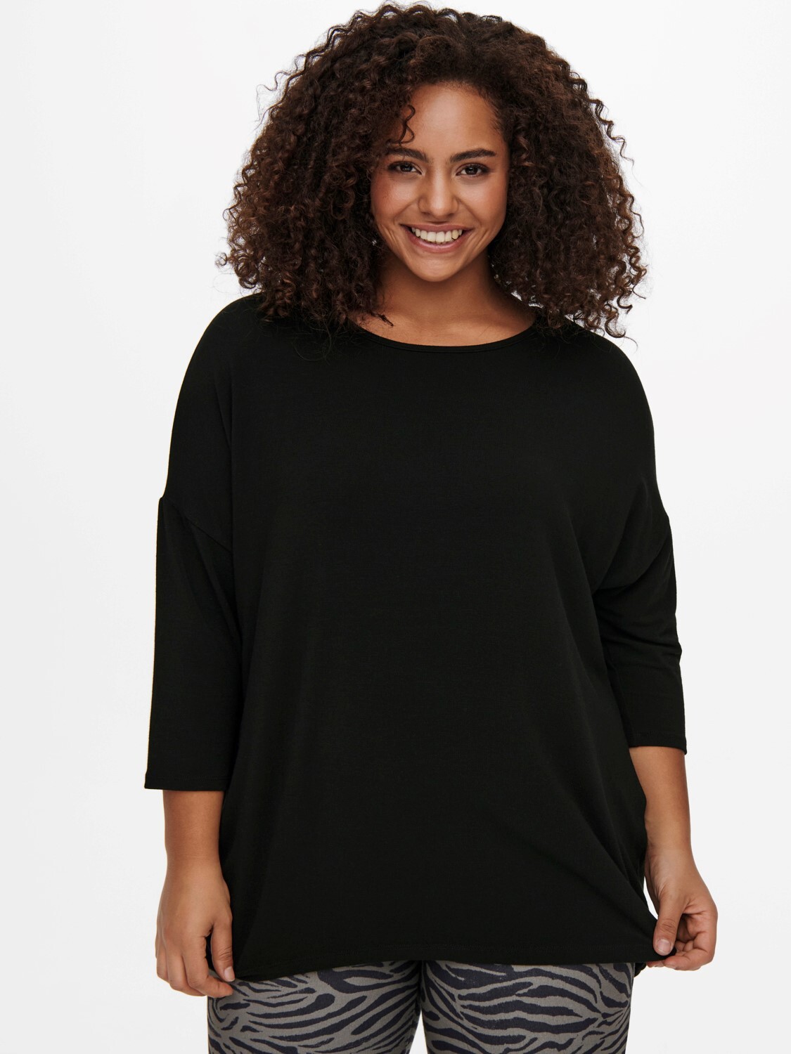 

Футболка ONLY Curvy 3/4 Arm Plus Size Longsleeve Dünn CARLAMOUR, черный
