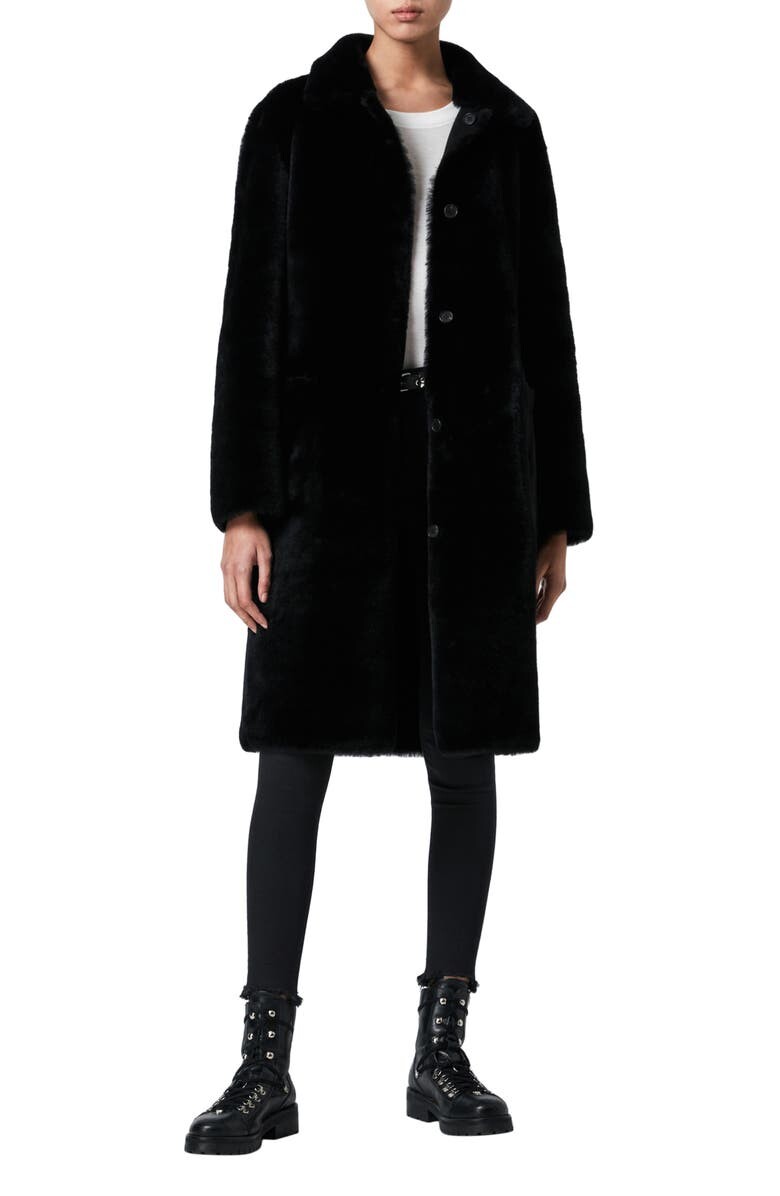 

Пальто из натуральной дубленки Serra ALLSAINTS, черный