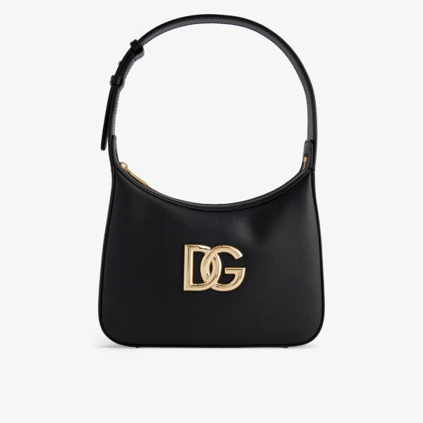 

Кожаная сумка с брендовой ручкой на верхней ручке Dolce & Gabbana, цвет nero