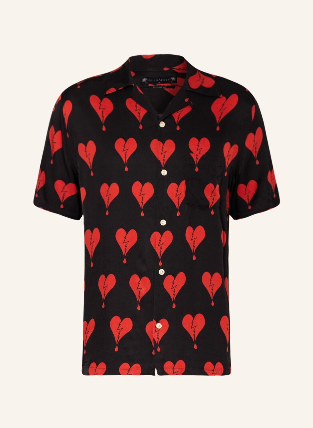 

Рубашка ALLSAINTS BREAKUP Relaxed Fit, черный