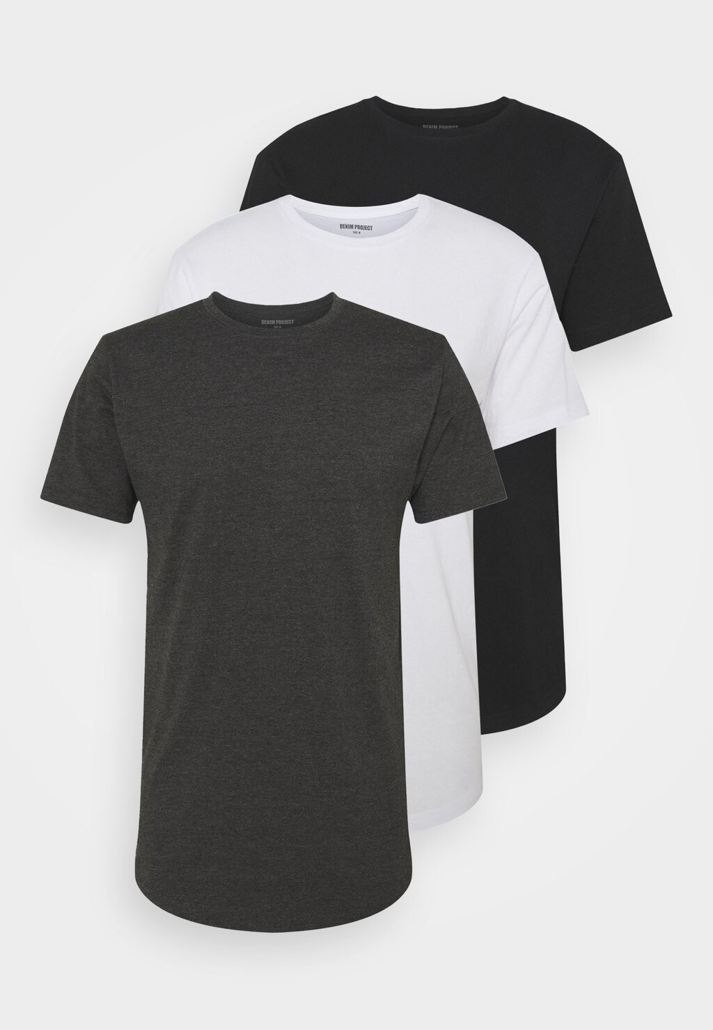 

базовая футболка LONGY TEE 3 PACK Denim Project, черный/белый/темно-серый меланж