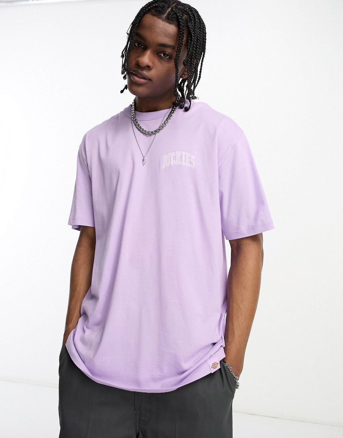 

Фиолетовая футболка с логотипом Dickies Aitkin Left на груди, Фиолетовый