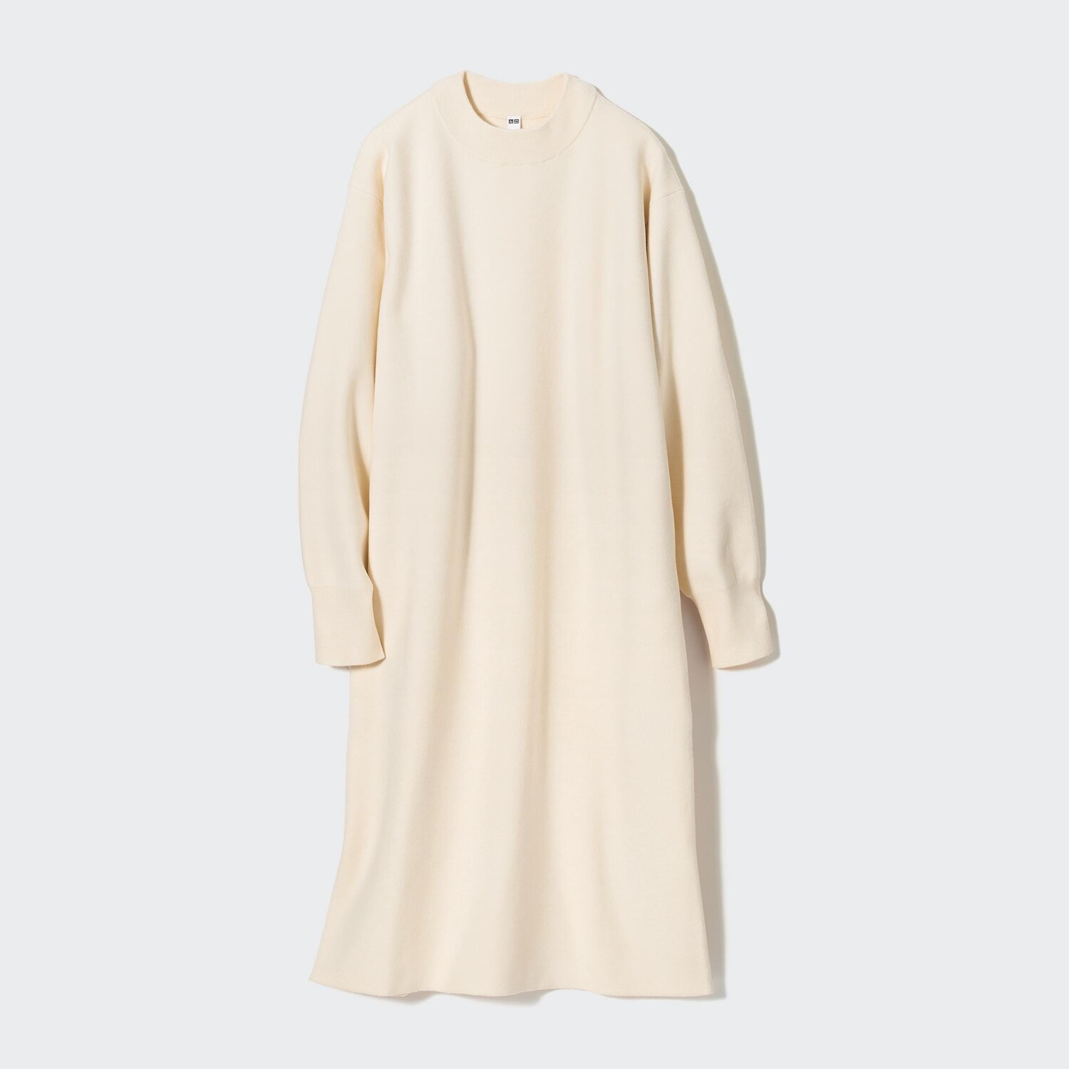 

Платье из пряжи Суфле (гладкое, длинный рукав) UNIQLO, молочный