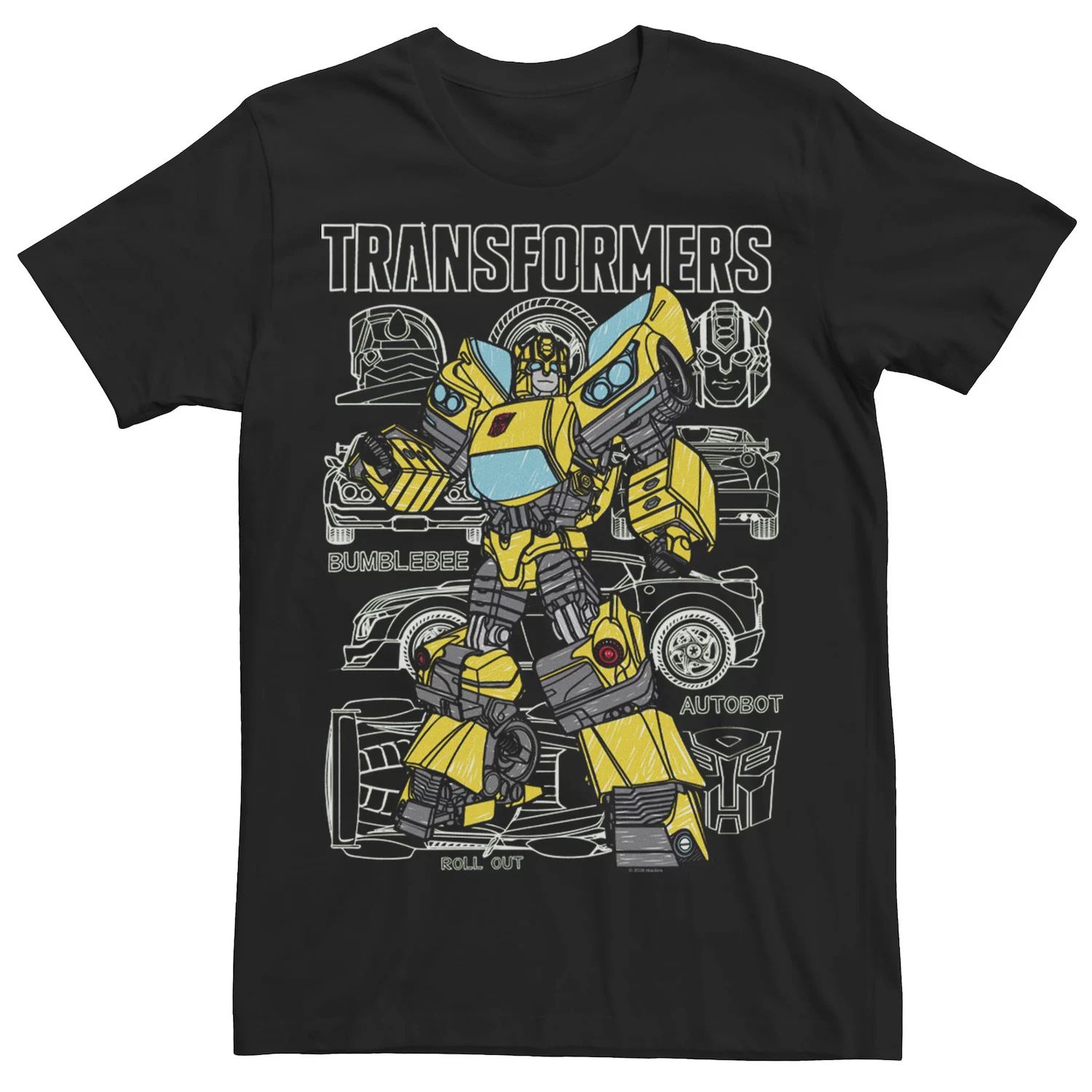 Мужская футболка с рисунком Трансформеры Bumblebee Doodle Licensed Character