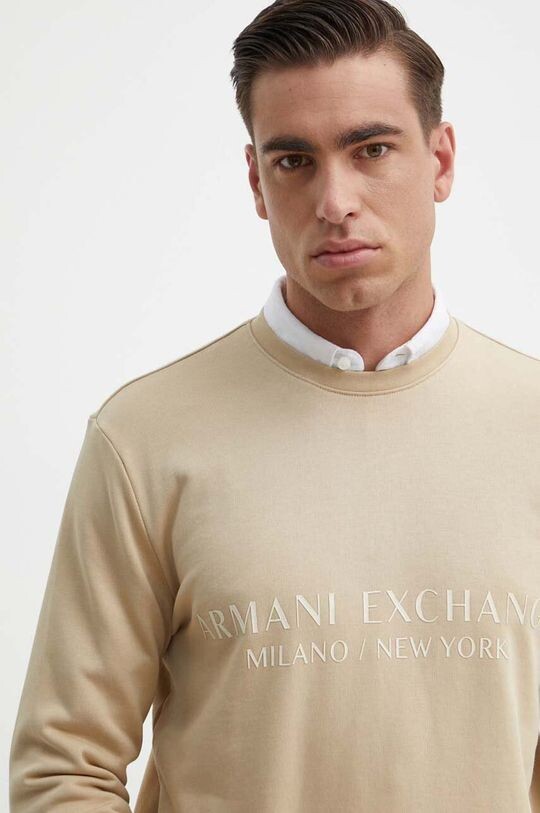

Хлопковая толстовка Armani Exchange, бежевый