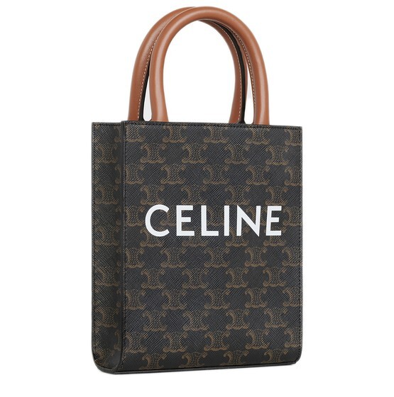 

Мини-вертикальные кабины из канвы Triomphe и телячьей кожи Celine, бежевый
