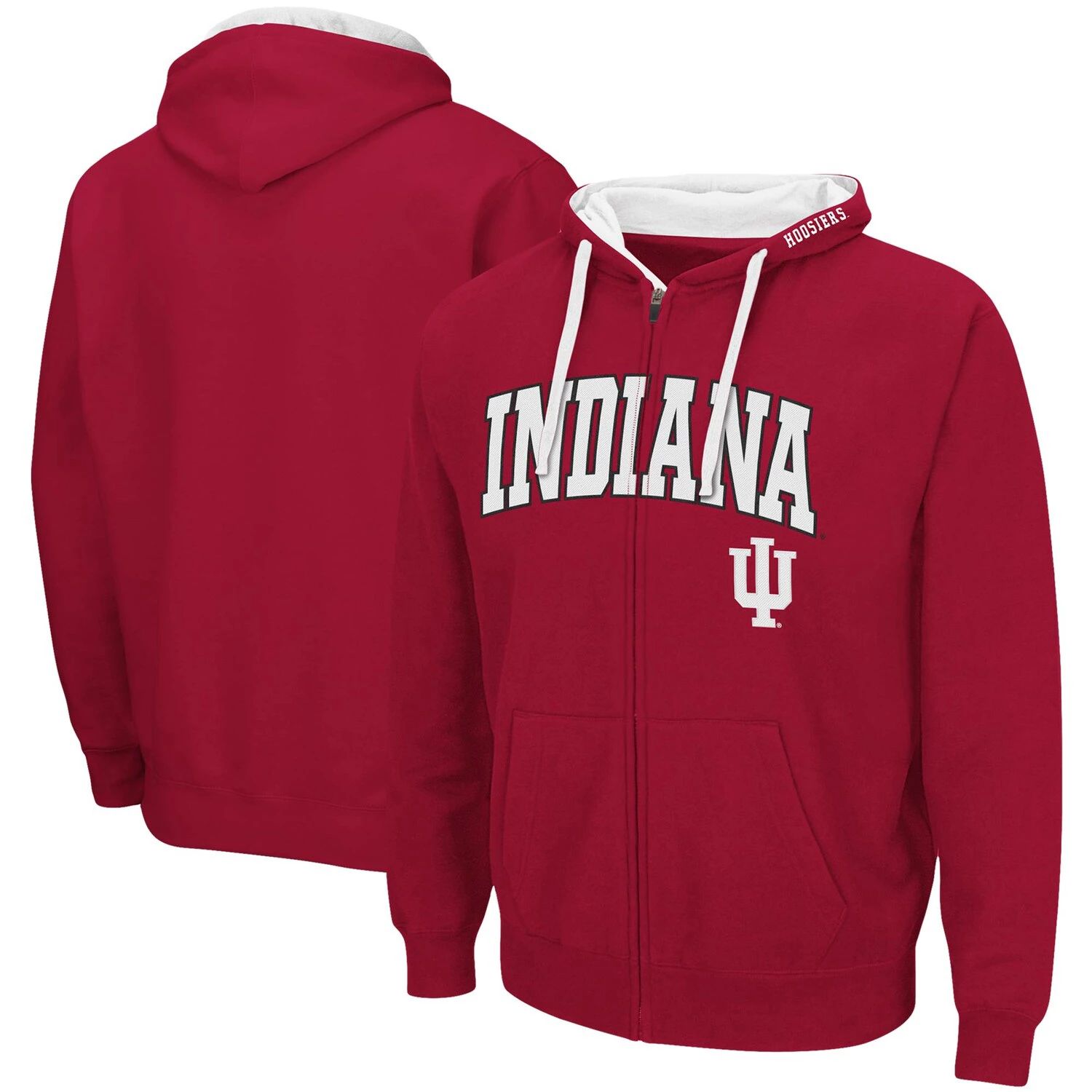 

Мужская толстовка с молнией во всю длину Cardinal Indiana Hoosiers Big & Tall Colosseum