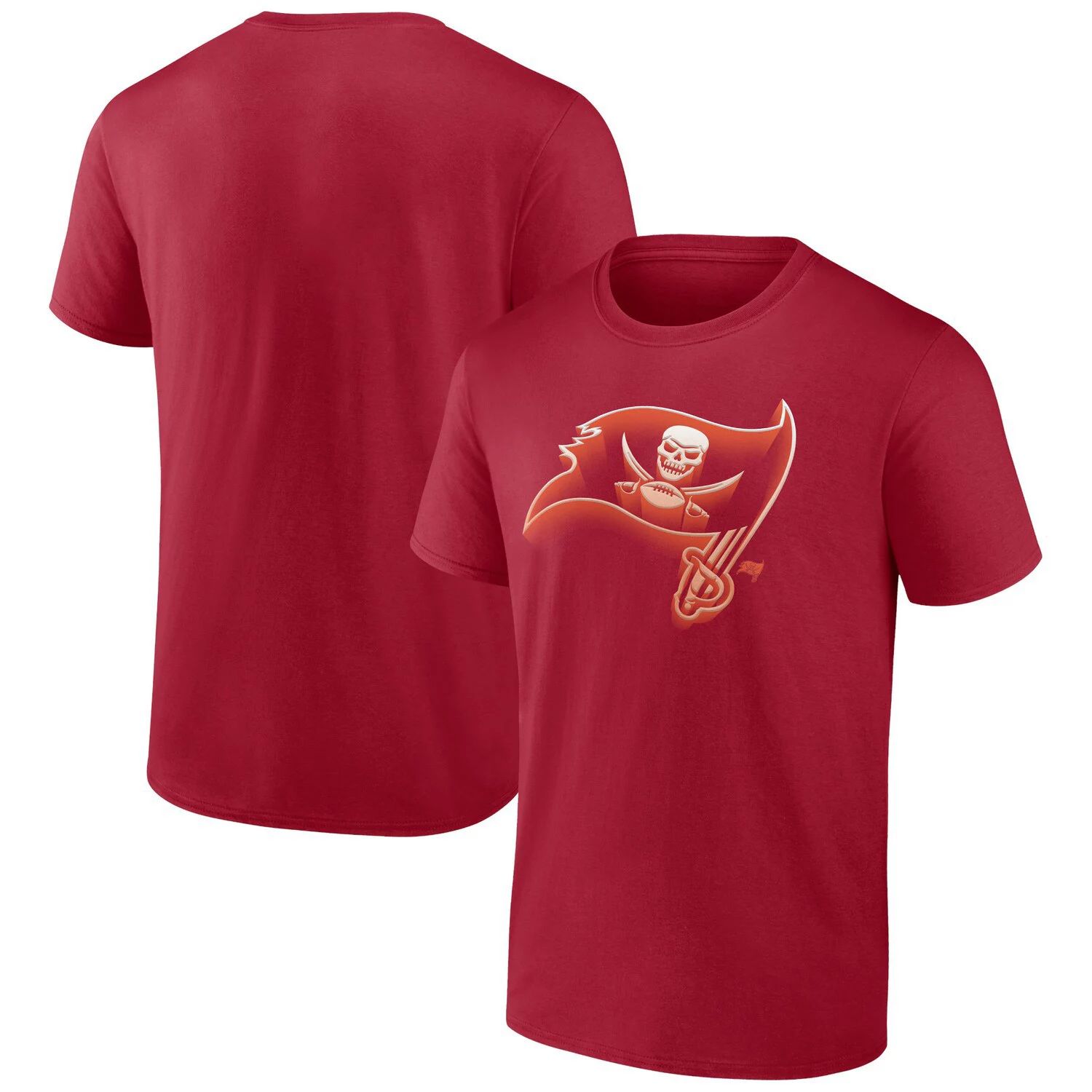 Мужская красная футболка Tampa Bay Buccaneers Chrome Dimension с логотипом Fanatics