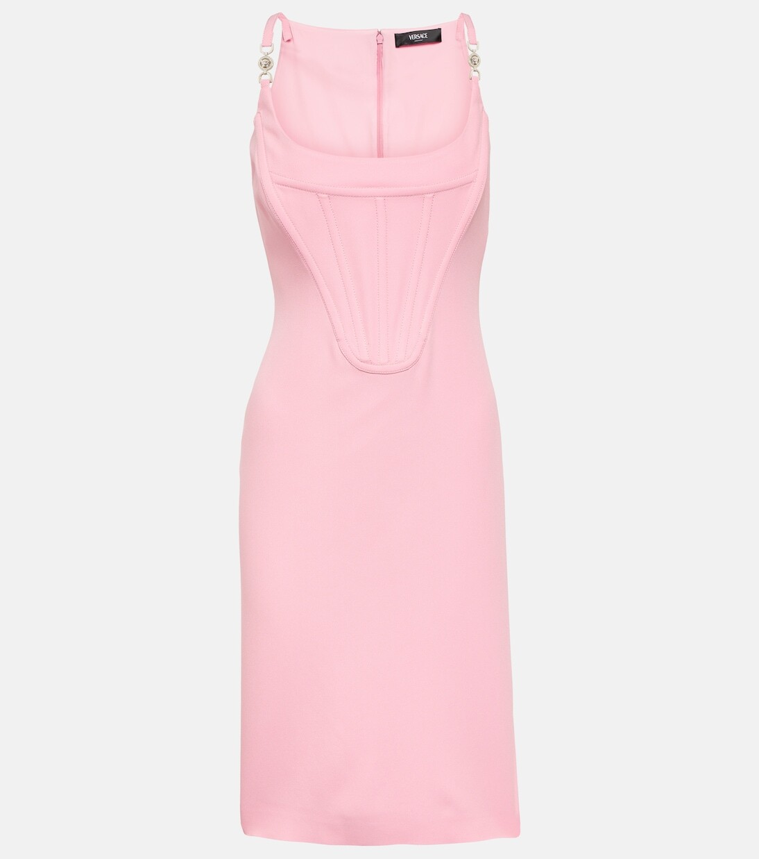 

Платье миди из корсетного крепа Versace, розовый