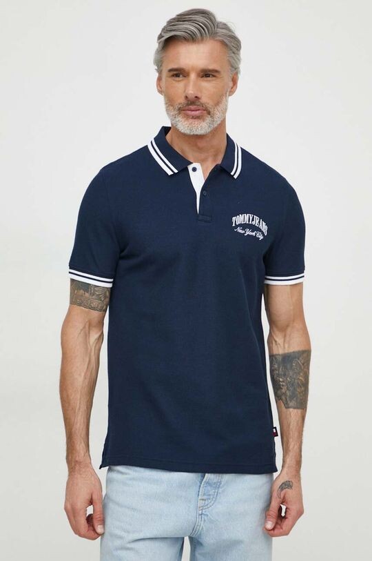 

Хлопковое поло Tommy Jeans, темно-синий