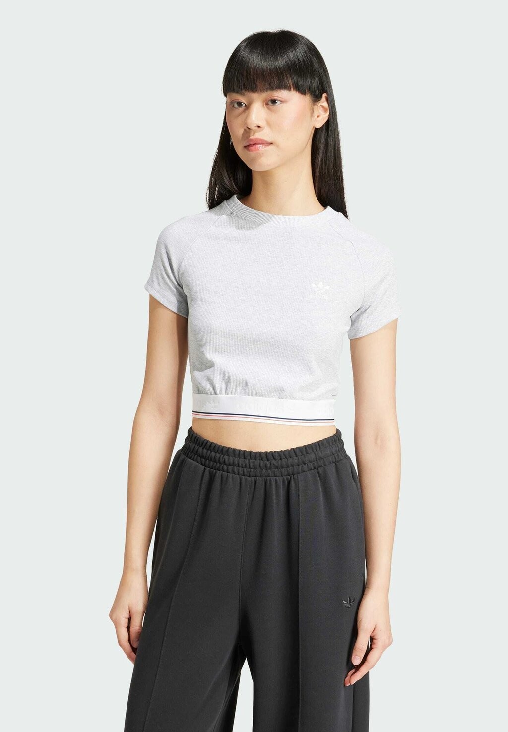 

Футболка базовая TAPE WAISTBAND adidas Originals, цвет light grey heather