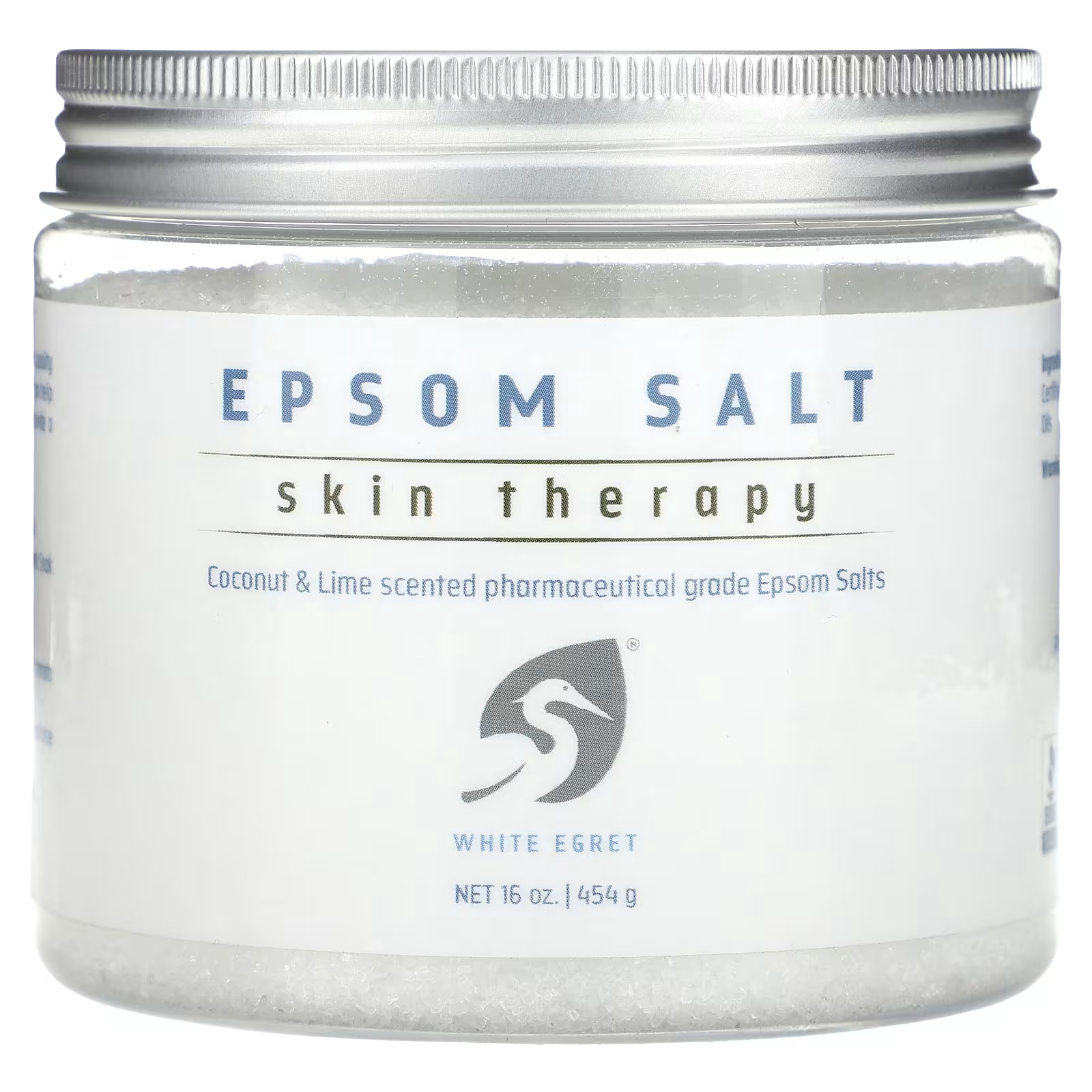 White Egret Personal Care Терапия для кожи с солью Эпсома, кокос и лайм, 16 унций (454 г)