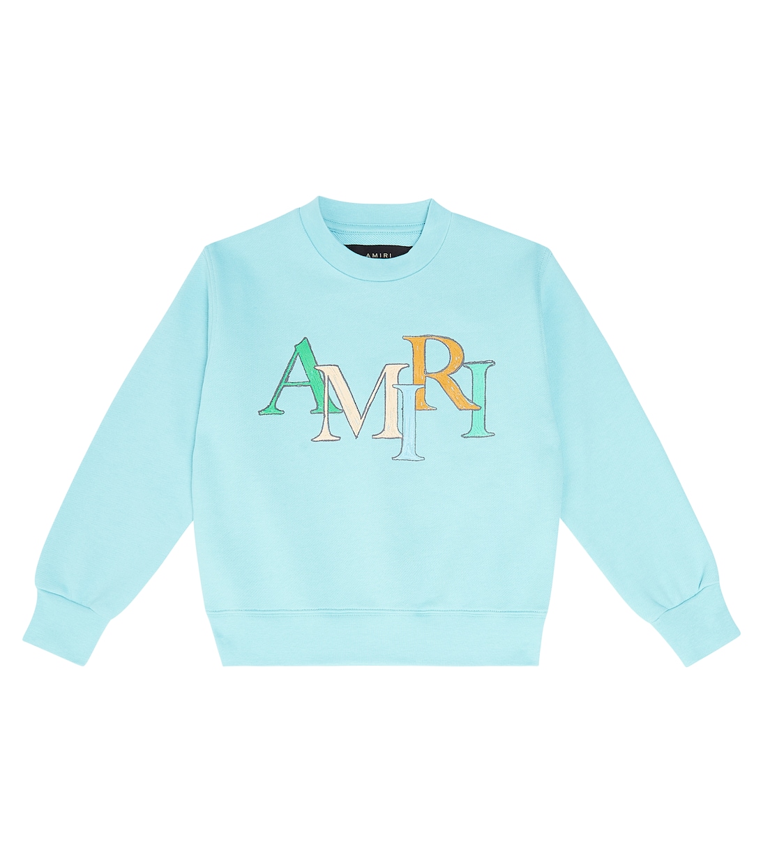 

Хлопковая махровая толстовка с логотипом Amiri Kids, синий