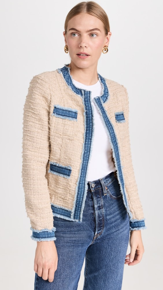 

Куртка L'AGENCE Agnes Tweed Denim