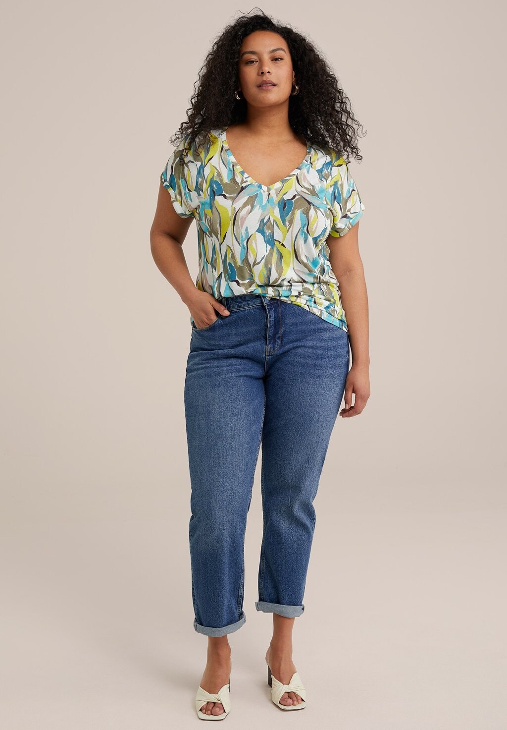 

Футболка с принтом CURVE WE Fashion, цвет Selvage Denim