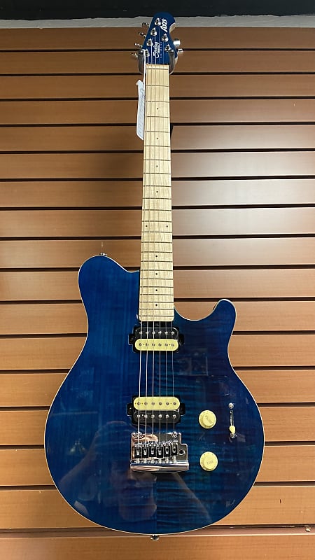 Электрогитара Sterling AX3FM Axis Flame Maple 2021 in Neptune Blue электрогитара sterling axis in flame maple trans gold ax3fm tgo m1