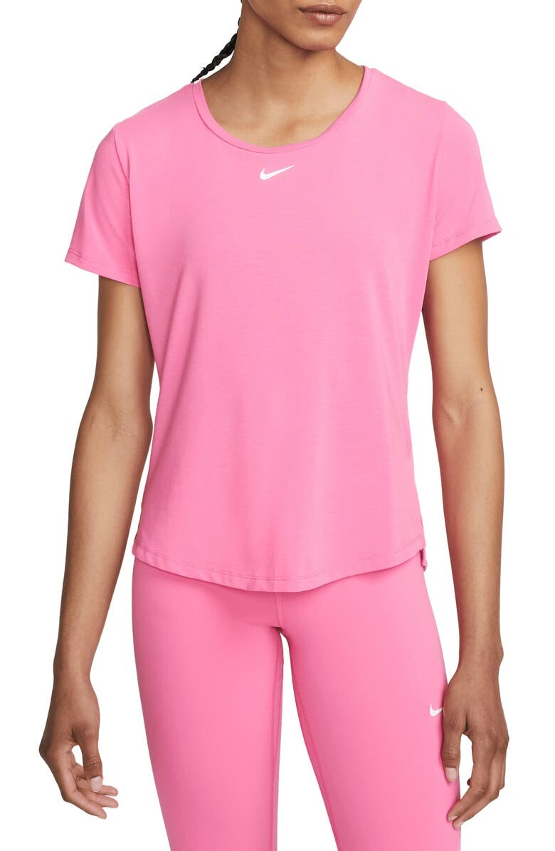 

Топ с короткими рукавами One Luxe Dri-FIT NIKE, розовый