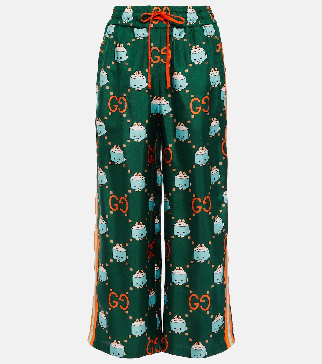 

Шелковые спортивные штаны с логотипом GUCCI, красный
