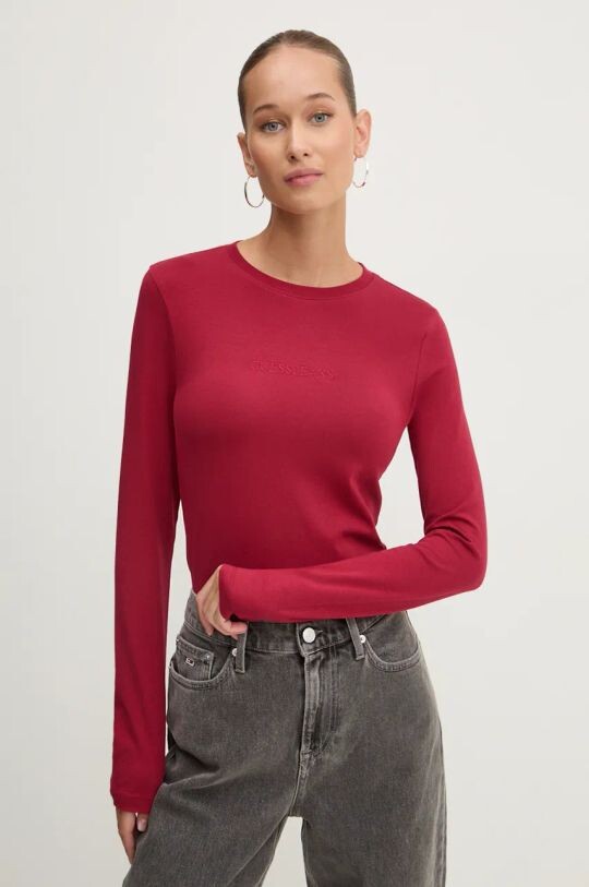 

Лонгслив Guess Jeans, красный