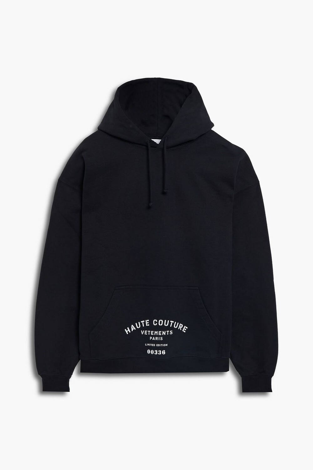

Maison du Couture объемное худи из французского махрового хлопка с принтом VETEMENTS, черный
