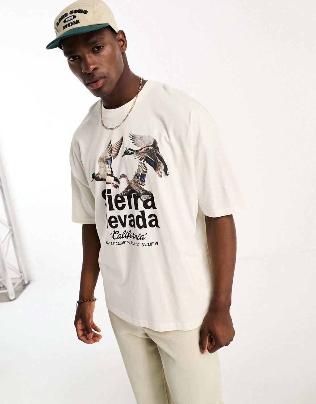 

Белая футболка оверсайз с фотографическим принтом утки ASOS DESIGN, Белый