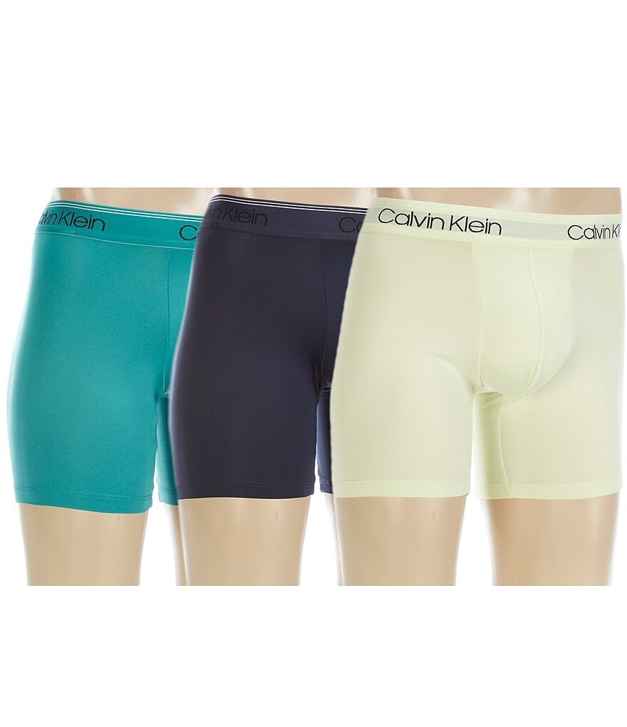 

Твердые трусы-боксеры Calvin Klein Micro Stretch, 3 шт., синий