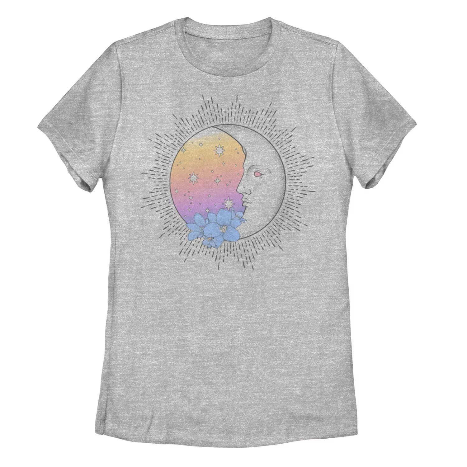 цена Детская футболка с цветочным градиентом и рисунком лунного профиля