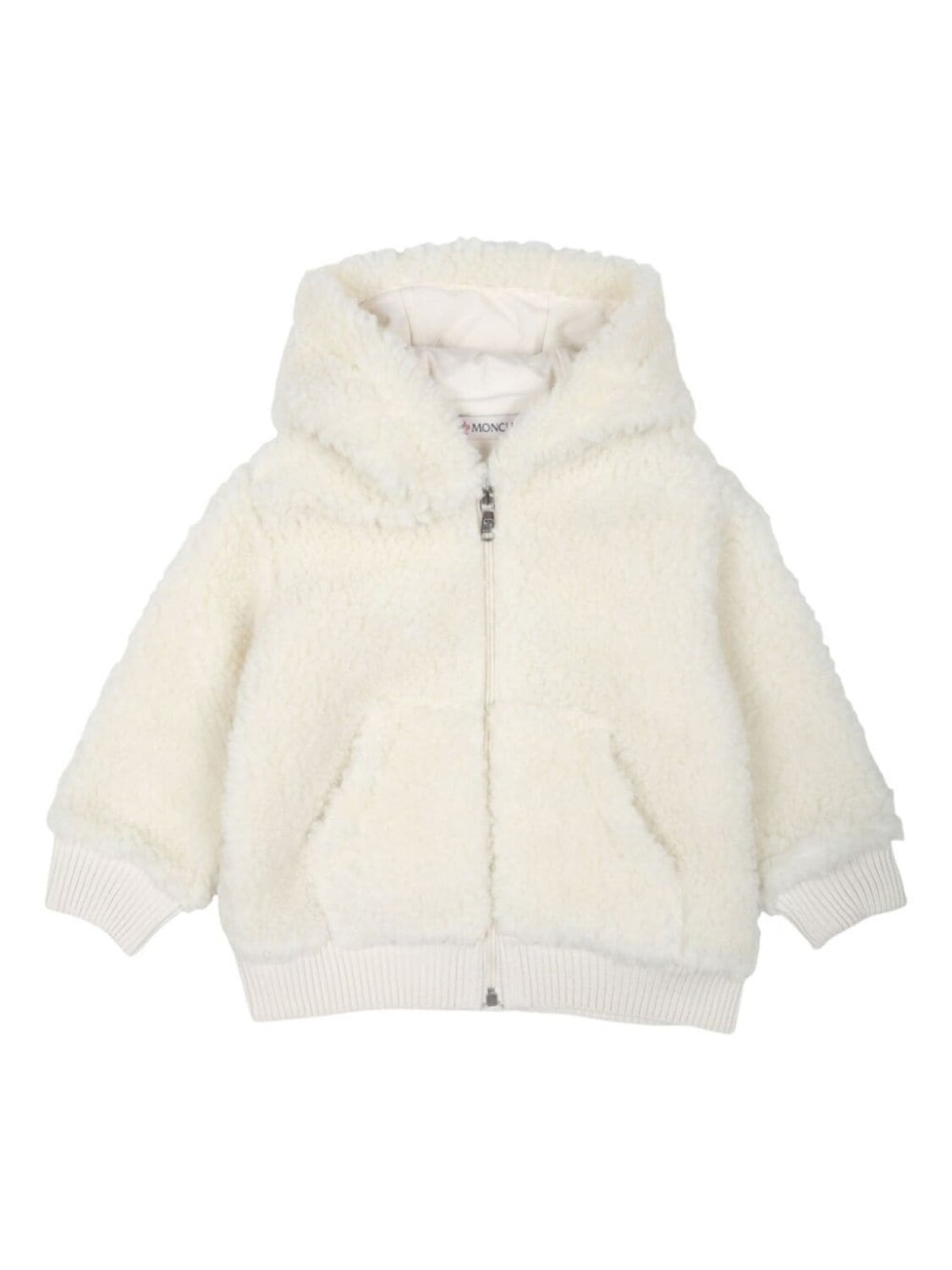 

Moncler Enfant пальто с капюшоном из искусственного меха, белый