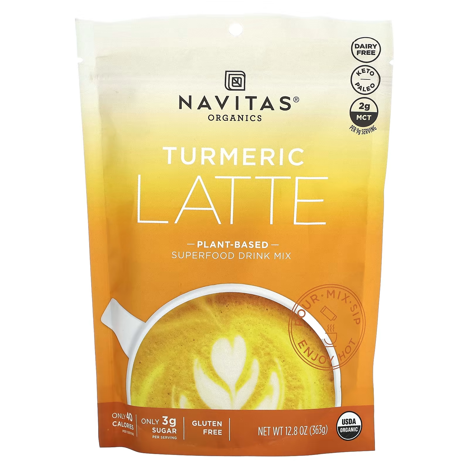 Латте Navitas Organics с куркумой essential living foods органическая смесь для шоколадных напитков из суперфудов 170 г 6 унций