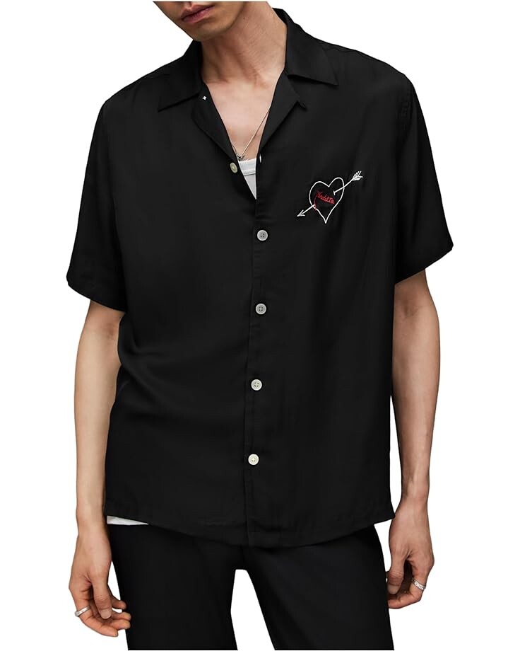 

Рубашка AllSaints Vendetta Short Sleeve, цвет Jet Black