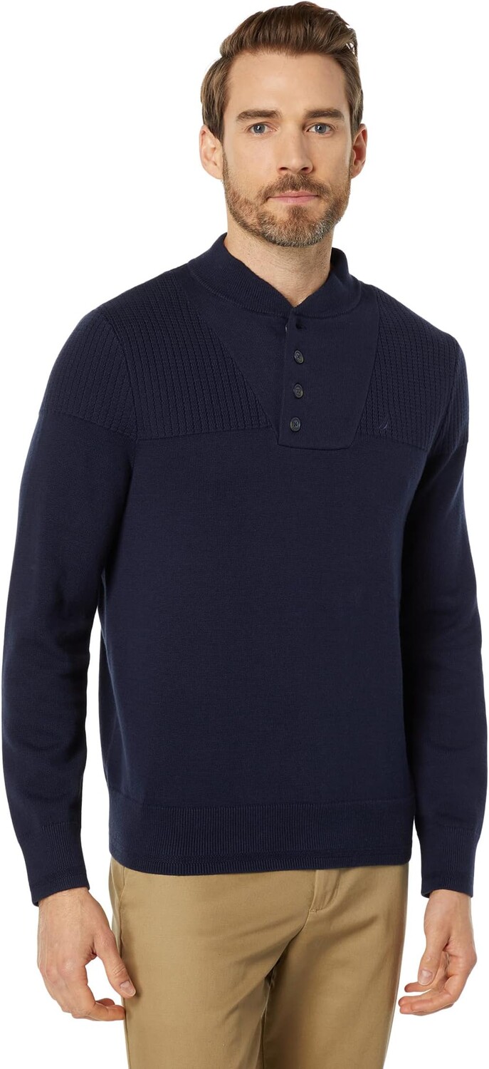 

Свитер Textured Long Sleeve Henley Nautica, цвет Navy Seas
