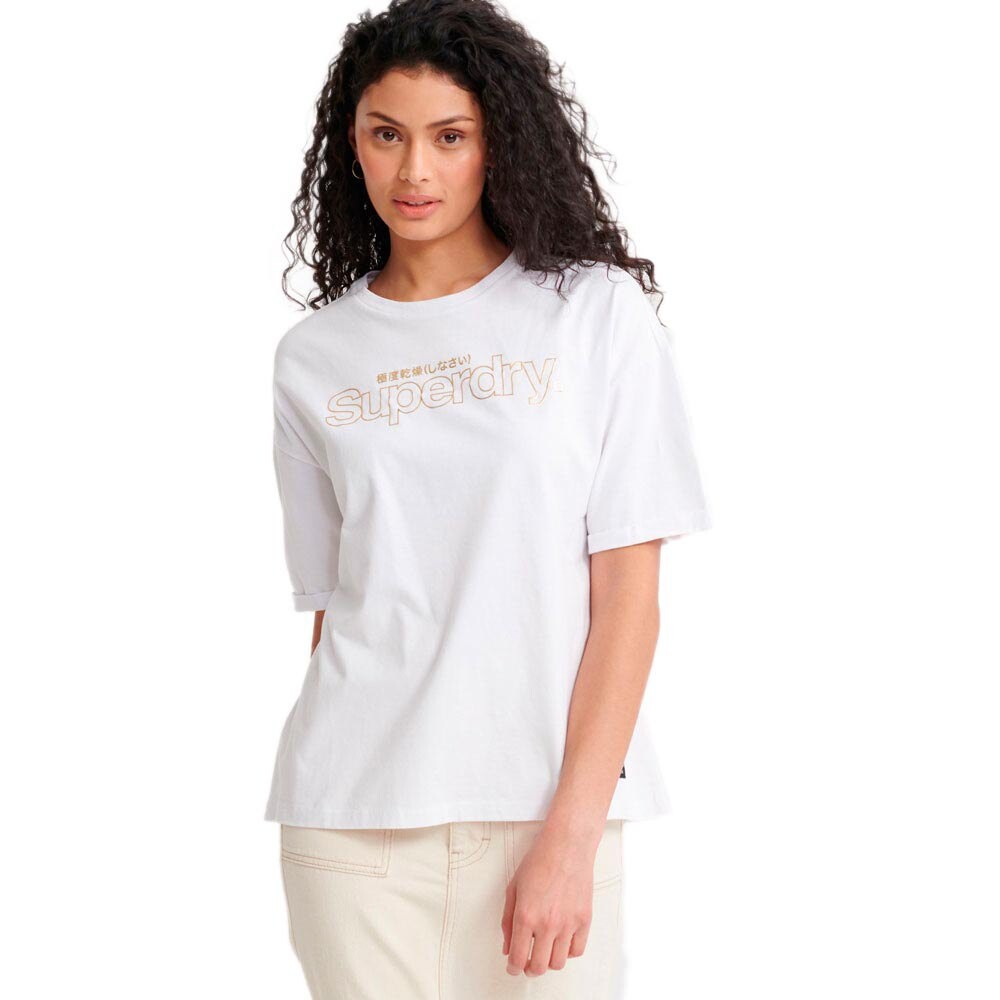 

Футболка с коротким рукавом Superdry Swiss Logo Outline Boxy, белый