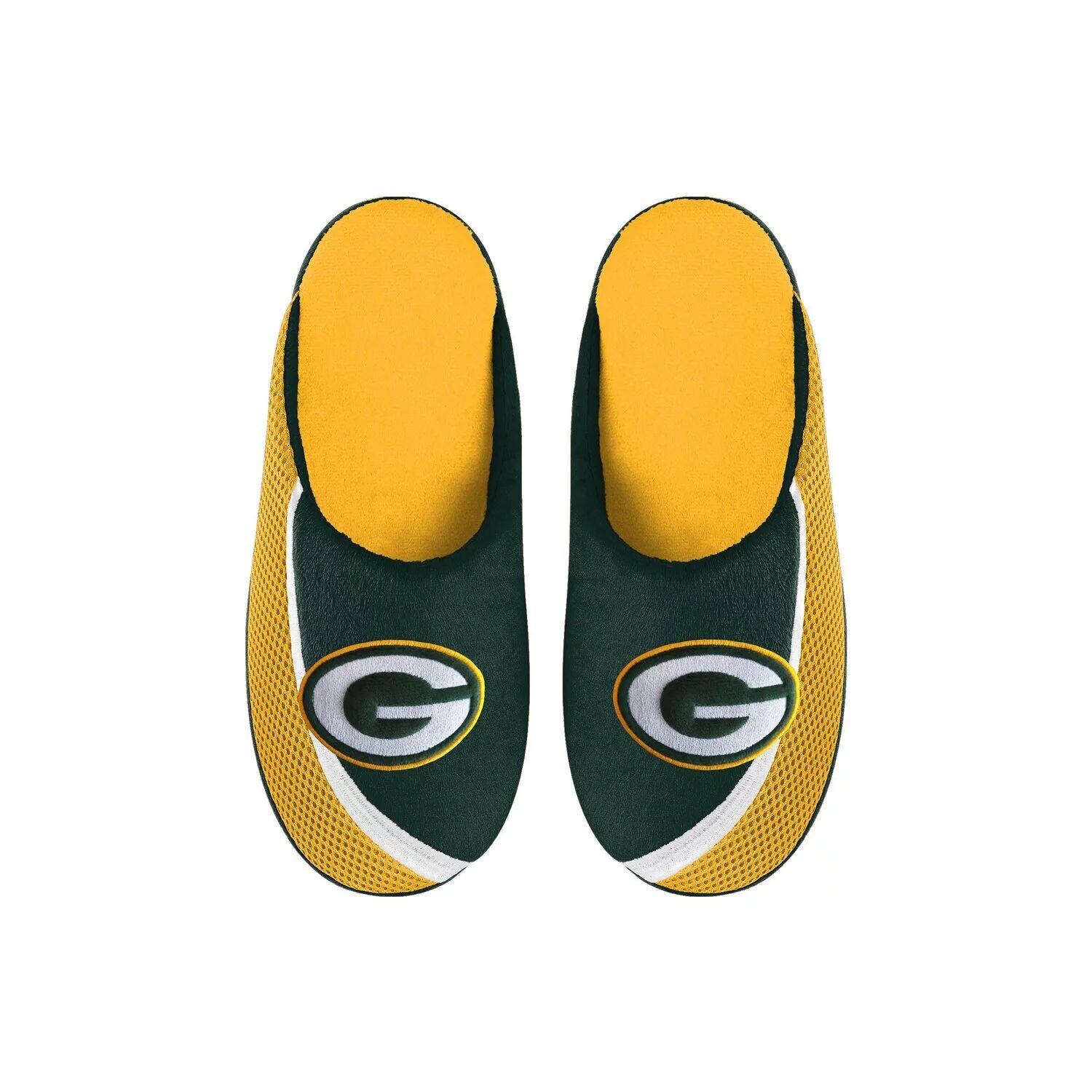 

Молодежные тапочки FOCO Green Bay Packers с цветным краем и большим логотипом Unbranded
