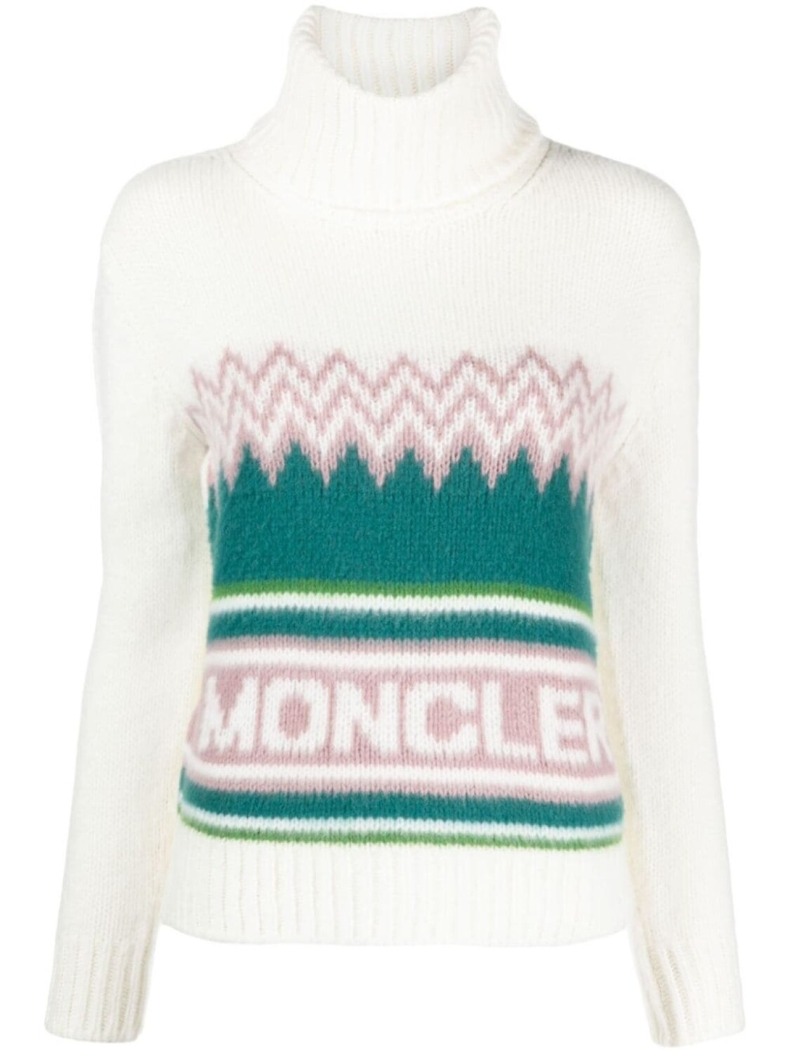 

Moncler шерстяной джемпер с высоким воротником, белый